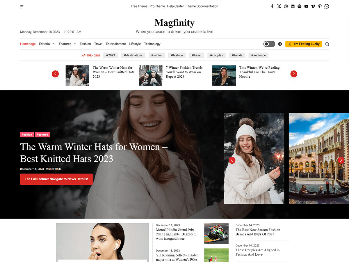 Magfinity Preview Wordpress Theme - Rating, Reviews, Preview, Demo & Download
