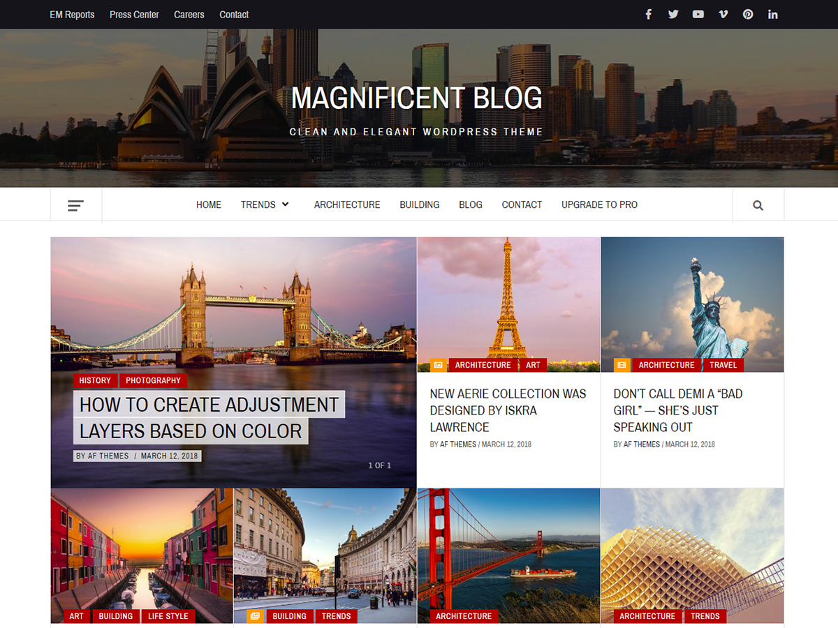 Magnificent Blog Preview Wordpress Theme - Rating, Reviews, Preview, Demo & Download