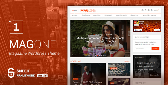 MagOne Preview Wordpress Theme - Rating, Reviews, Preview, Demo & Download