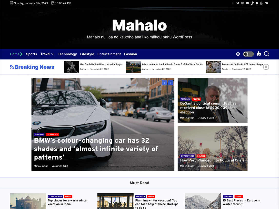 Mahalo Preview Wordpress Theme - Rating, Reviews, Preview, Demo & Download