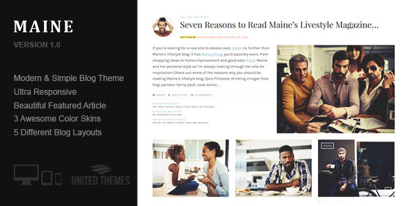 Maine Preview Wordpress Theme - Rating, Reviews, Preview, Demo & Download
