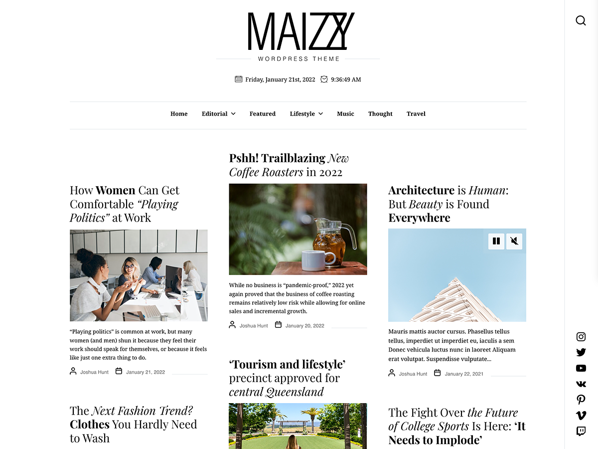 Maizzy Preview Wordpress Theme - Rating, Reviews, Preview, Demo & Download