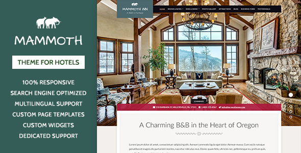Mammoth Inn Preview Wordpress Theme - Rating, Reviews, Preview, Demo & Download