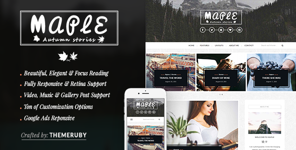 Maple Preview Wordpress Theme - Rating, Reviews, Preview, Demo & Download