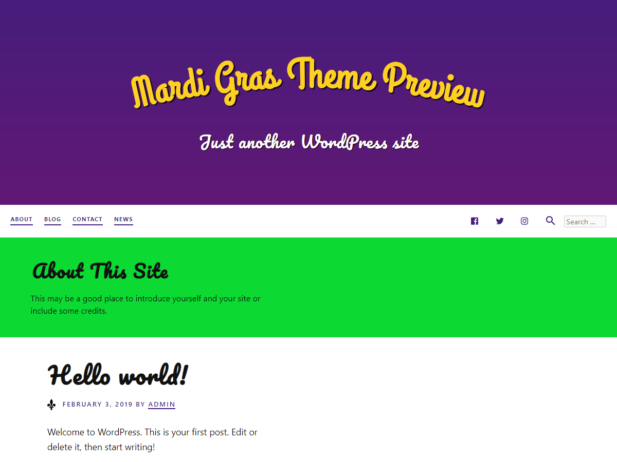 Mardi Gras Preview Wordpress Theme - Rating, Reviews, Preview, Demo & Download