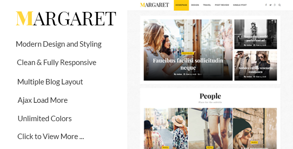 Margaret Preview Wordpress Theme - Rating, Reviews, Preview, Demo & Download