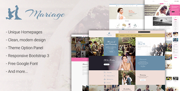 Mariage Preview Wordpress Theme - Rating, Reviews, Preview, Demo & Download