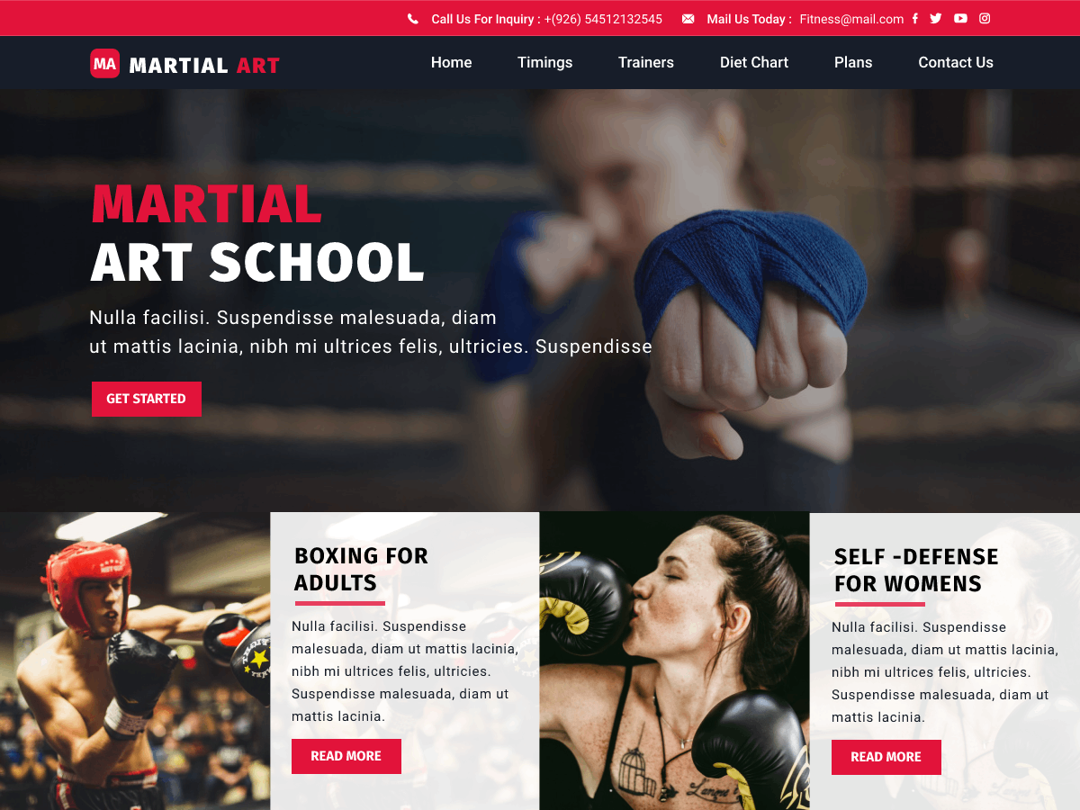 Martial Arts Preview Wordpress Theme - Rating, Reviews, Preview, Demo & Download