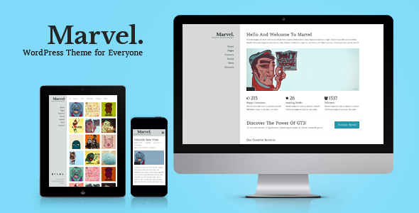 Marvel Creative Preview Wordpress Theme - Rating, Reviews, Preview, Demo & Download