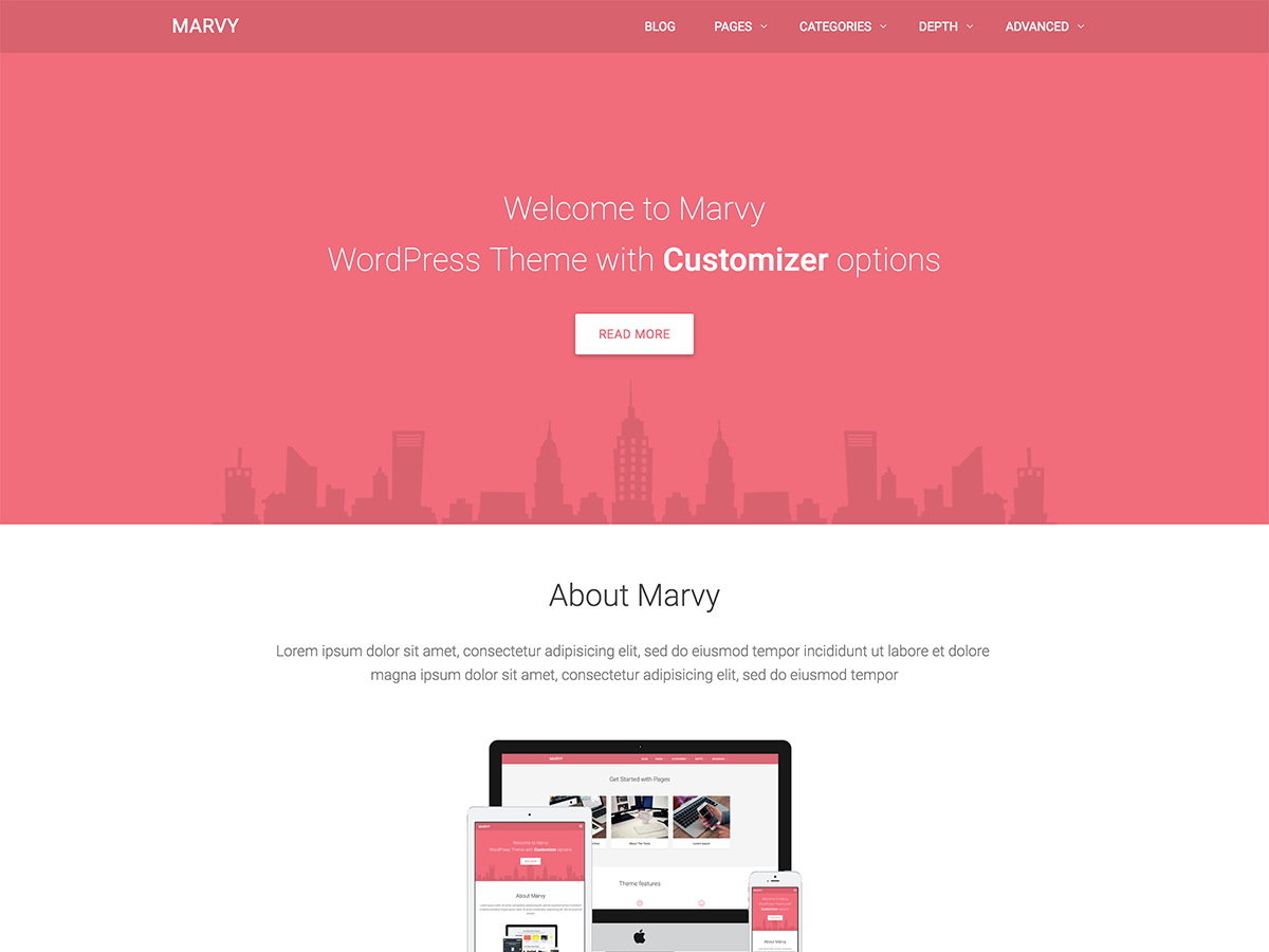 Marvy Preview Wordpress Theme - Rating, Reviews, Preview, Demo & Download