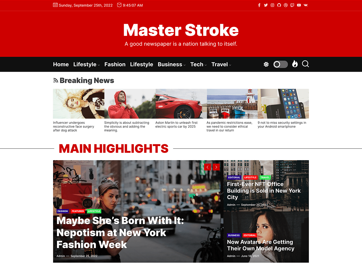MasterStroke Preview Wordpress Theme - Rating, Reviews, Preview, Demo & Download
