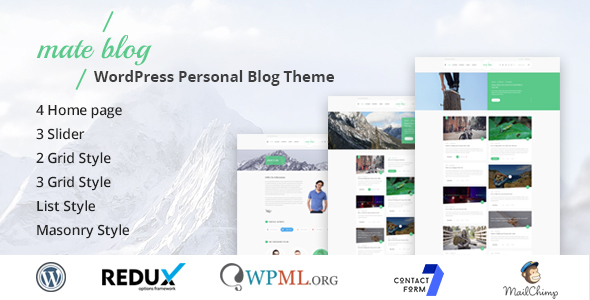 Mateblog Preview Wordpress Theme - Rating, Reviews, Preview, Demo & Download