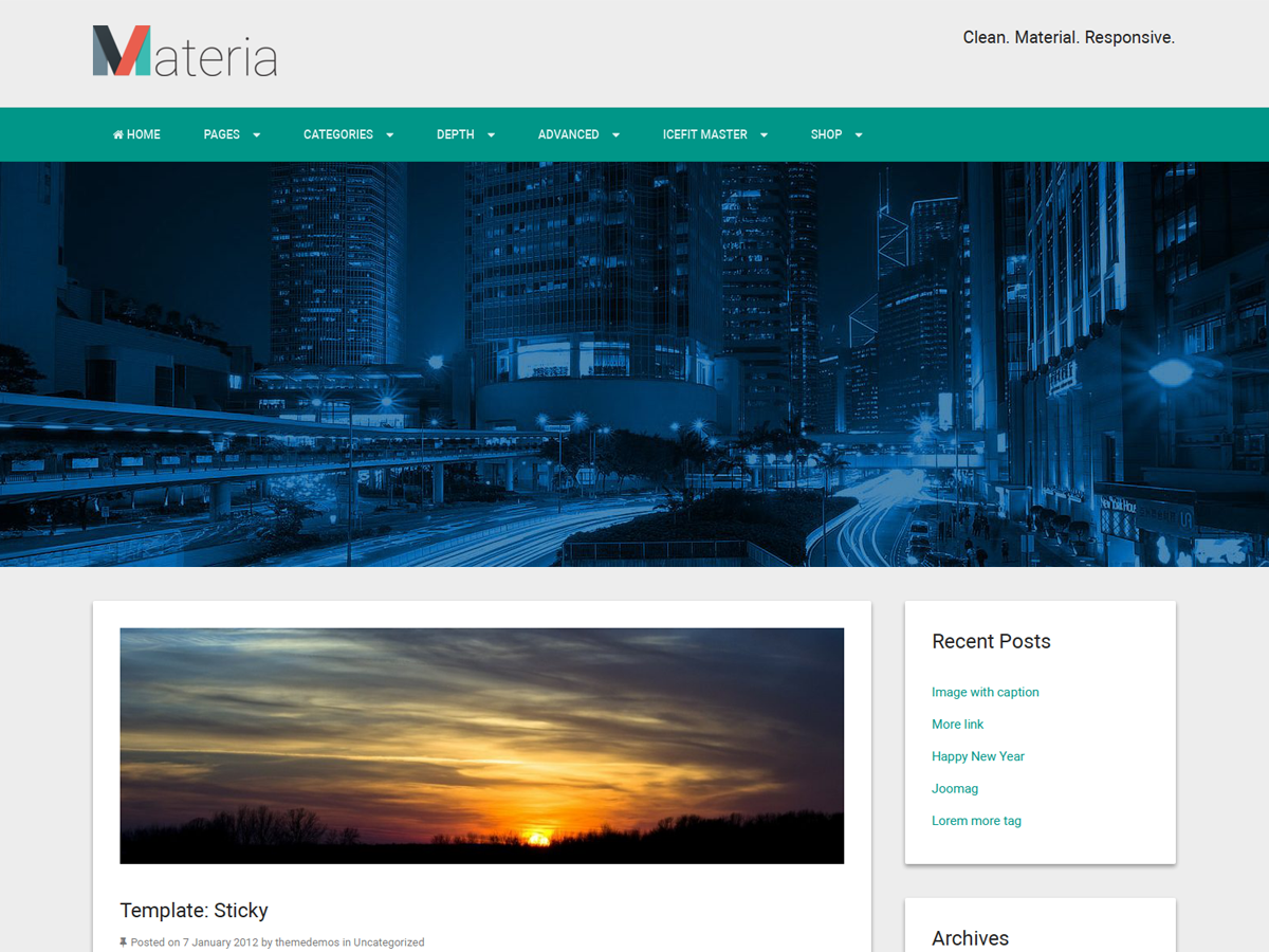 Materia Lite Preview Wordpress Theme - Rating, Reviews, Preview, Demo & Download
