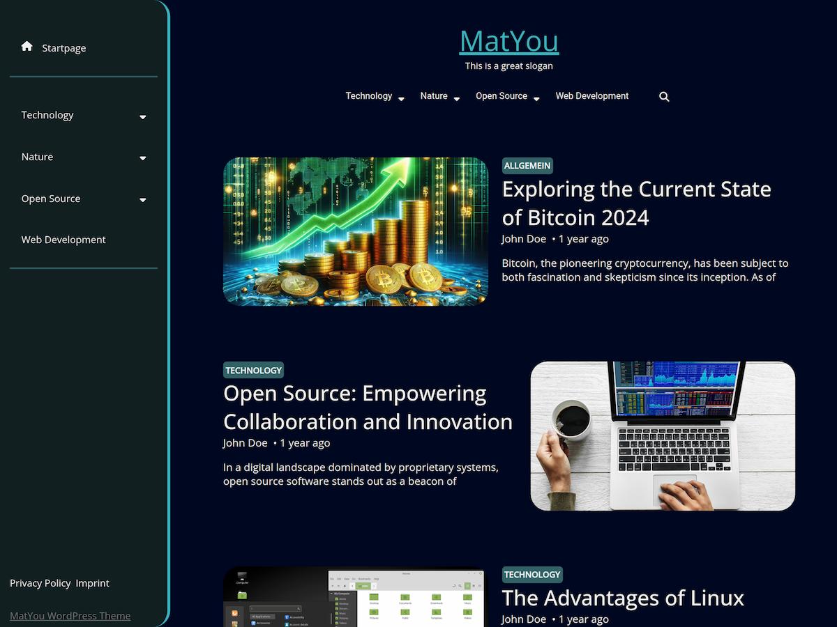 MatYou Preview Wordpress Theme - Rating, Reviews, Preview, Demo & Download