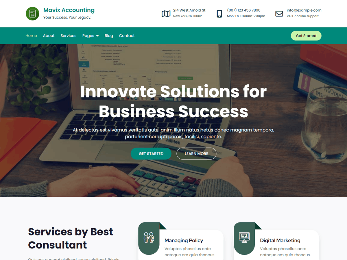 Mavix Accounting Preview Wordpress Theme - Rating, Reviews, Preview, Demo & Download