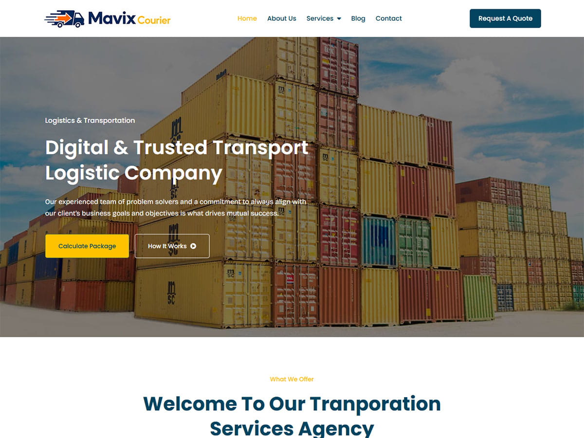 Mavix Courier Preview Wordpress Theme - Rating, Reviews, Preview, Demo & Download