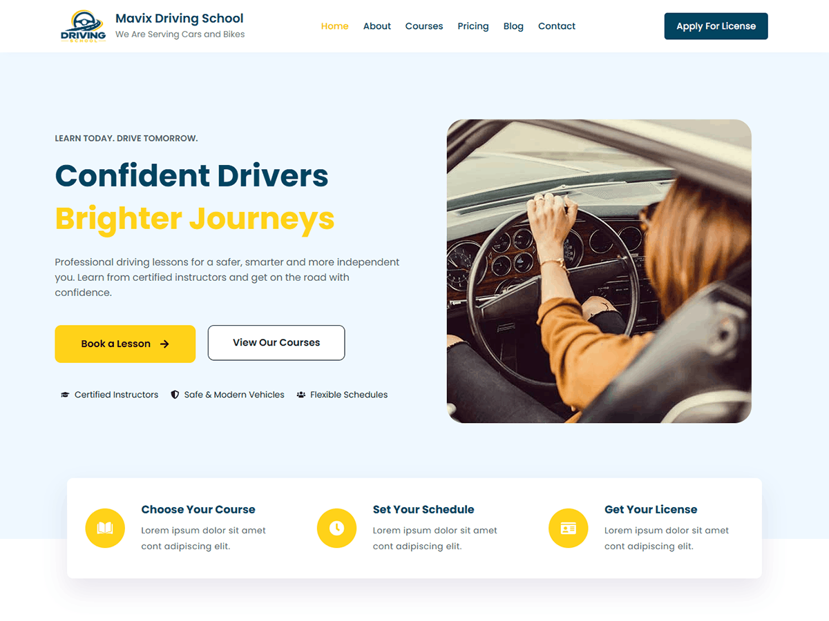 Mavix Driving Preview Wordpress Theme - Rating, Reviews, Preview, Demo & Download