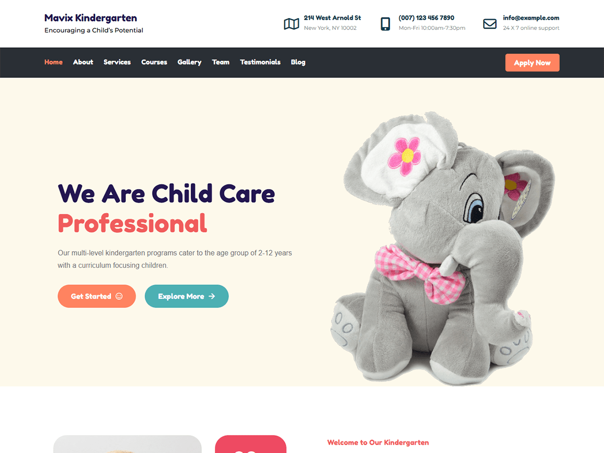 Mavix Kindergarten Preview Wordpress Theme - Rating, Reviews, Preview, Demo & Download