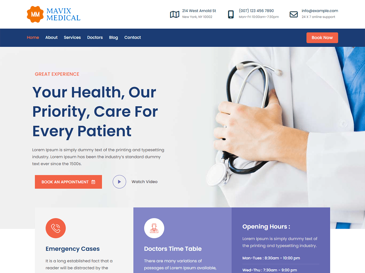 Mavix Medical Preview Wordpress Theme - Rating, Reviews, Preview, Demo & Download