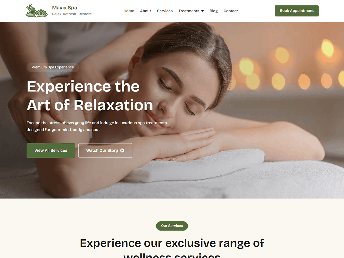 Mavix Spa Preview Wordpress Theme - Rating, Reviews, Preview, Demo & Download