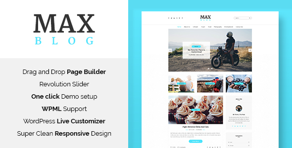 Max Blog Preview Wordpress Theme - Rating, Reviews, Preview, Demo & Download