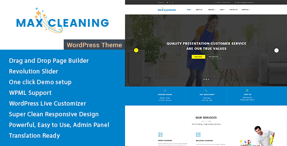 Max Cleaning Preview Wordpress Theme - Rating, Reviews, Preview, Demo & Download