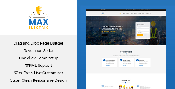 Max Electric Preview Wordpress Theme - Rating, Reviews, Preview, Demo & Download