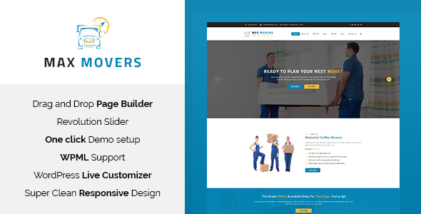 Max Movers Preview Wordpress Theme - Rating, Reviews, Preview, Demo & Download