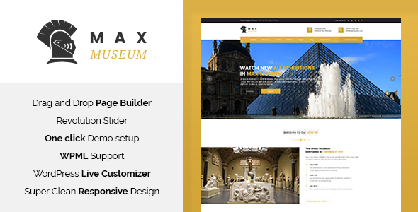 Max Museum Preview Wordpress Theme - Rating, Reviews, Preview, Demo & Download