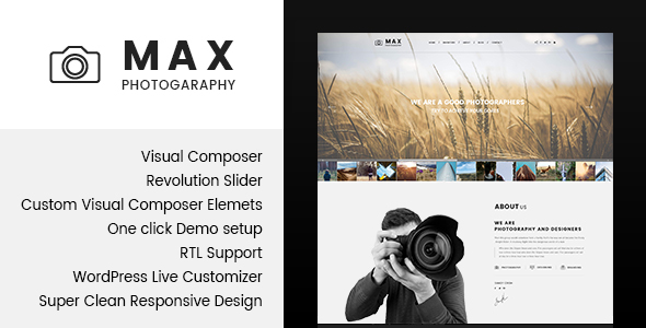 Max Photograpy Preview Wordpress Theme - Rating, Reviews, Preview, Demo & Download