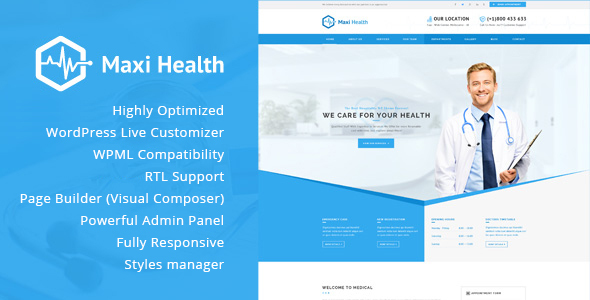 Maxi Health Preview Wordpress Theme - Rating, Reviews, Preview, Demo & Download