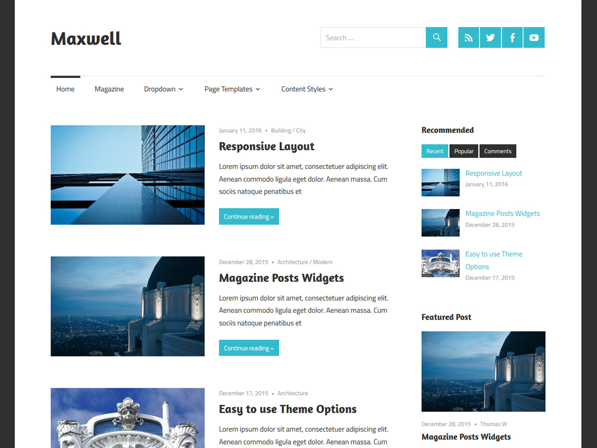 Maxwell Preview Wordpress Theme - Rating, Reviews, Preview, Demo & Download