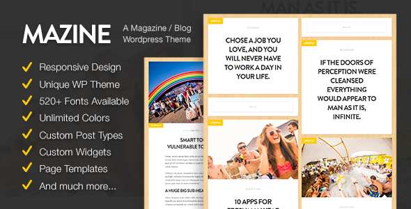 Mazine Preview Wordpress Theme - Rating, Reviews, Preview, Demo & Download