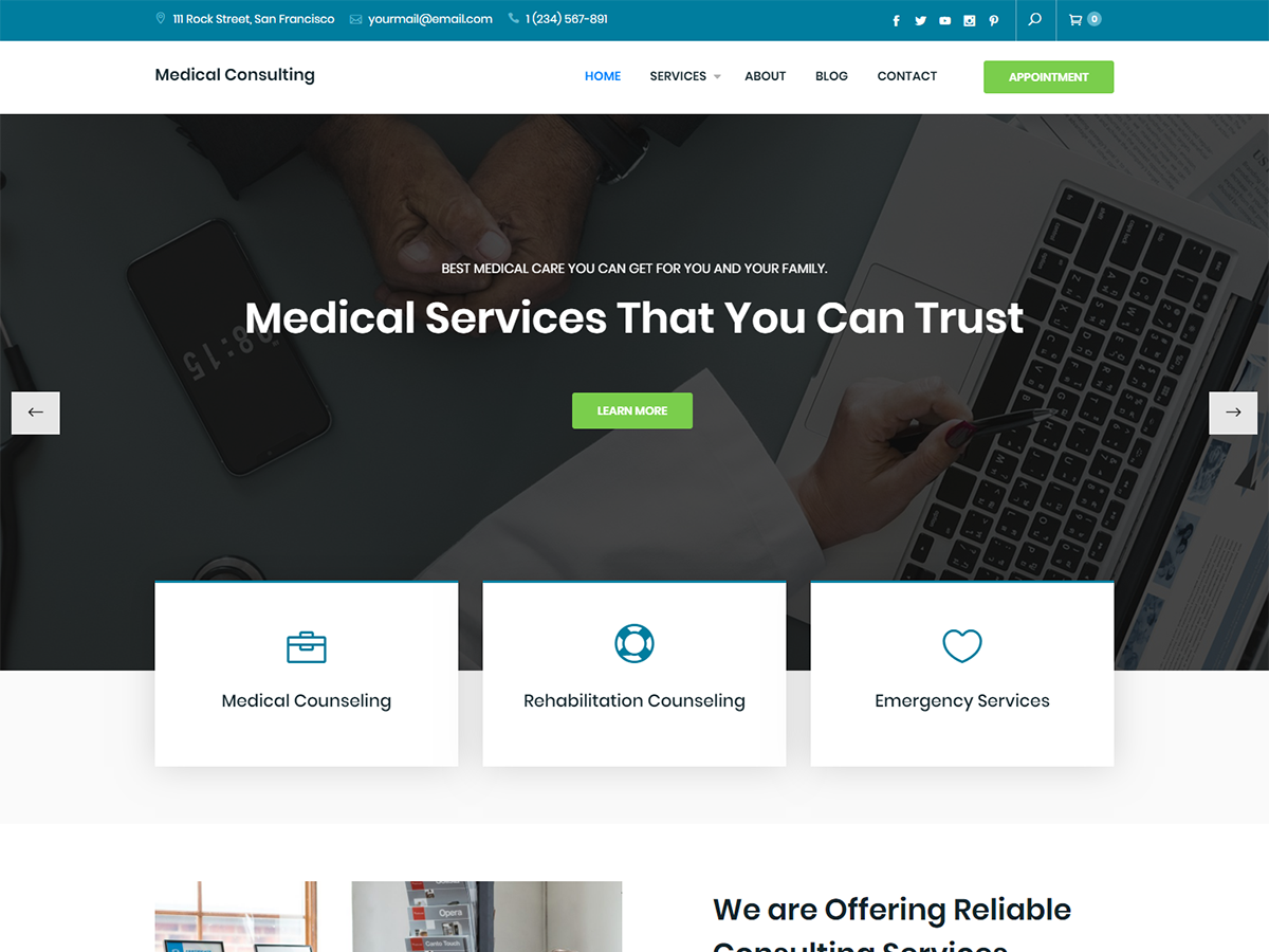 Medical Consulting Preview Wordpress Theme - Rating, Reviews, Preview, Demo & Download