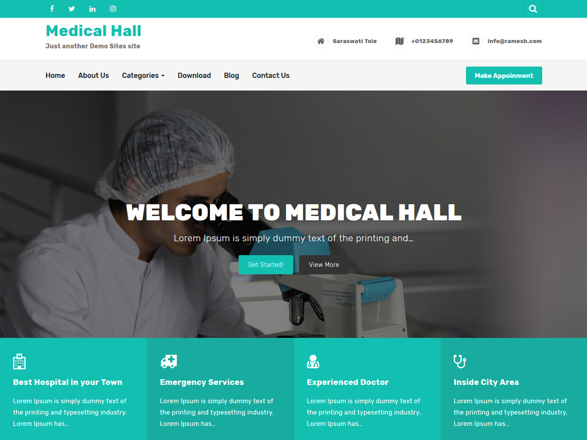Medical Hall Preview Wordpress Theme - Rating, Reviews, Preview, Demo & Download