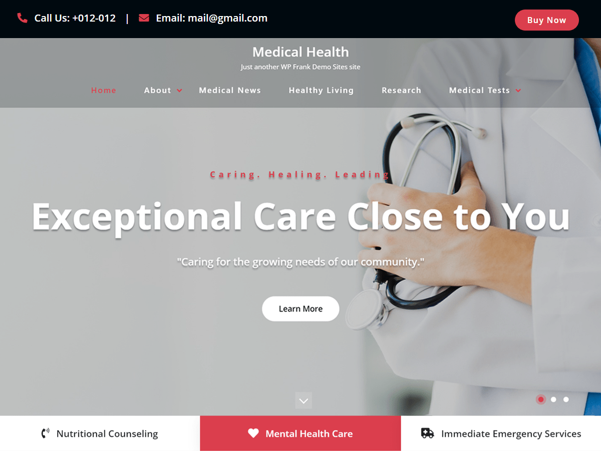 Medical Health Preview Wordpress Theme - Rating, Reviews, Preview, Demo & Download