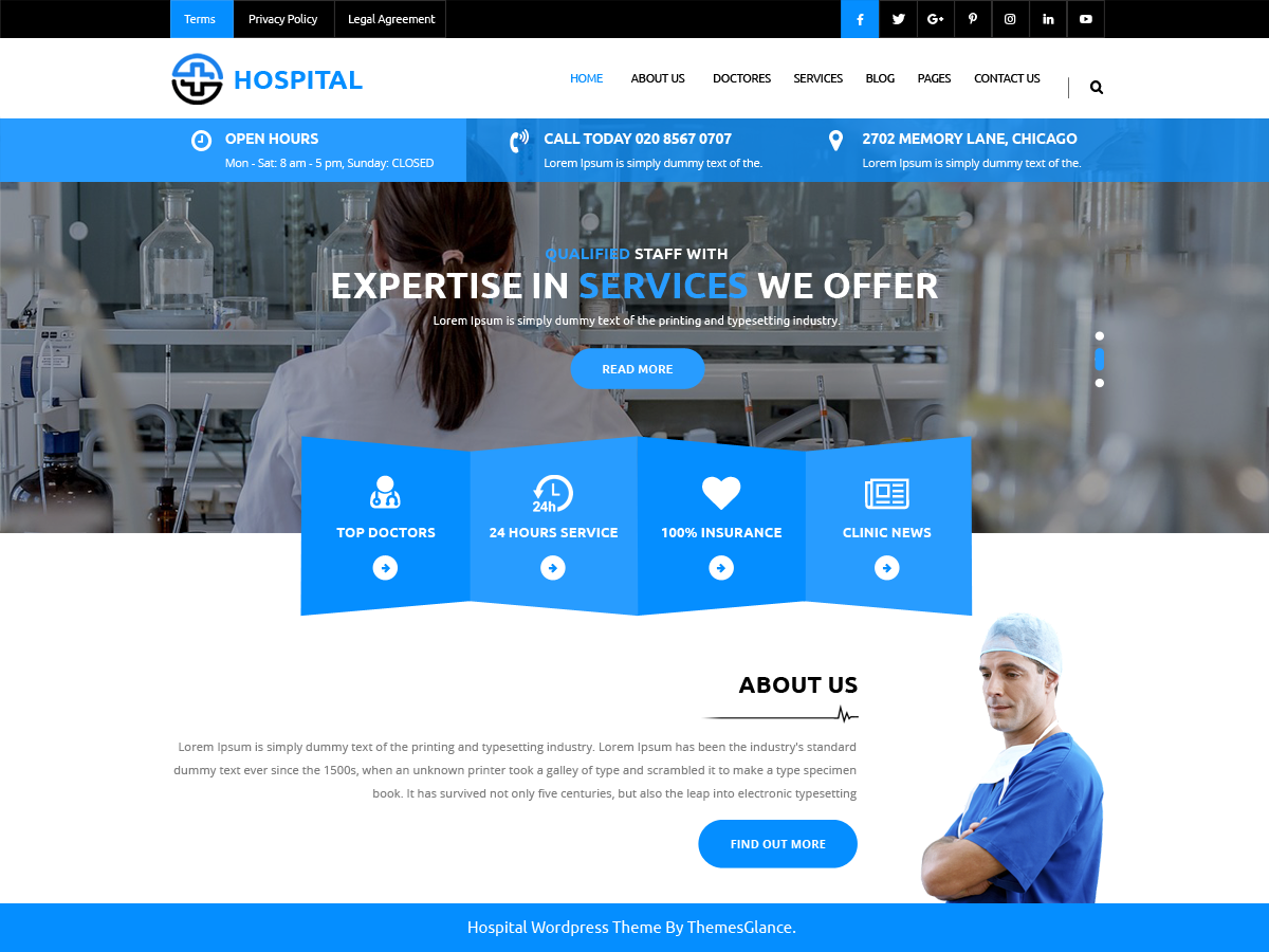 Medical Hospital Preview Wordpress Theme - Rating, Reviews, Preview, Demo & Download