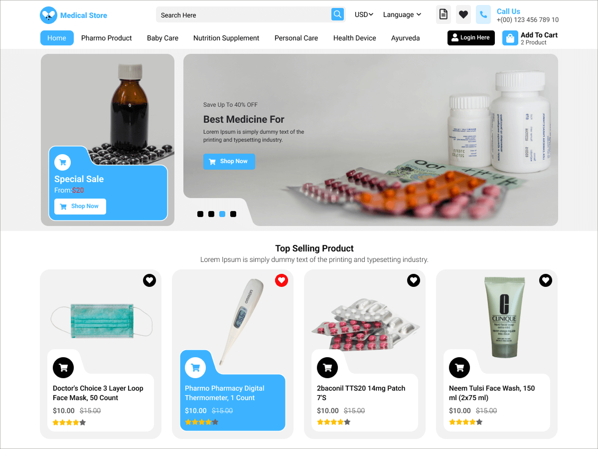 Medical Store Preview Wordpress Theme - Rating, Reviews, Preview, Demo & Download