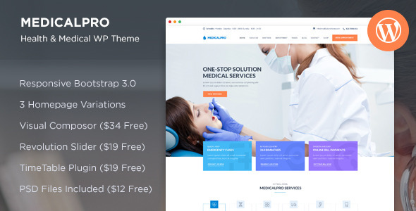 MedicalPro Preview Wordpress Theme - Rating, Reviews, Preview, Demo & Download