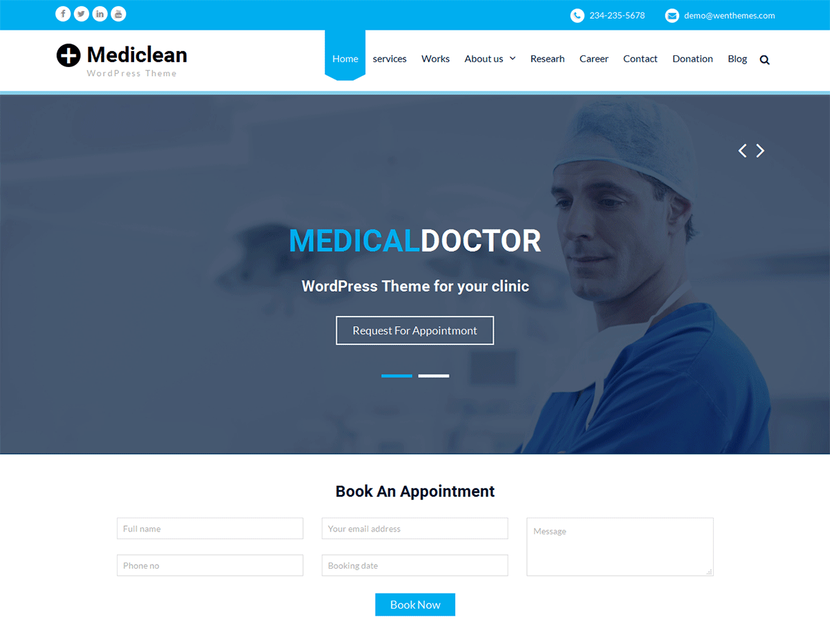 Mediclean Preview Wordpress Theme - Rating, Reviews, Preview, Demo & Download