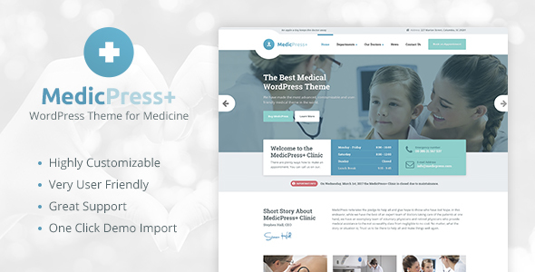 MedicPress Preview Wordpress Theme - Rating, Reviews, Preview, Demo & Download