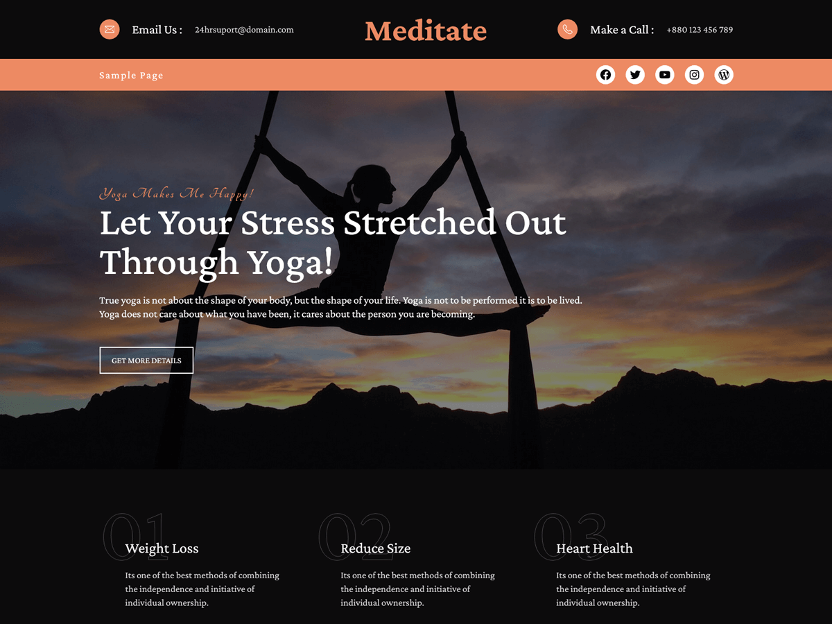 Meditate Preview Wordpress Theme - Rating, Reviews, Preview, Demo & Download