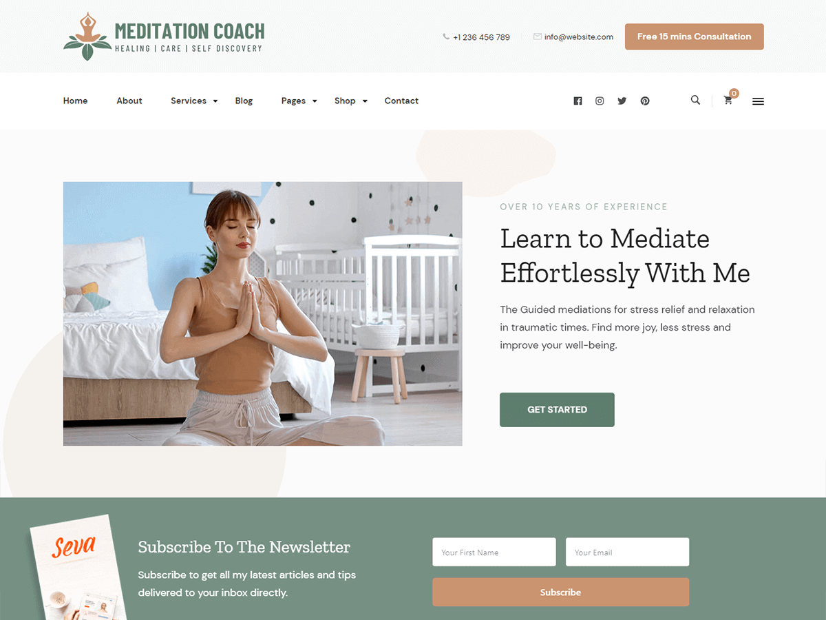 Meditation Coach Preview Wordpress Theme - Rating, Reviews, Preview, Demo & Download