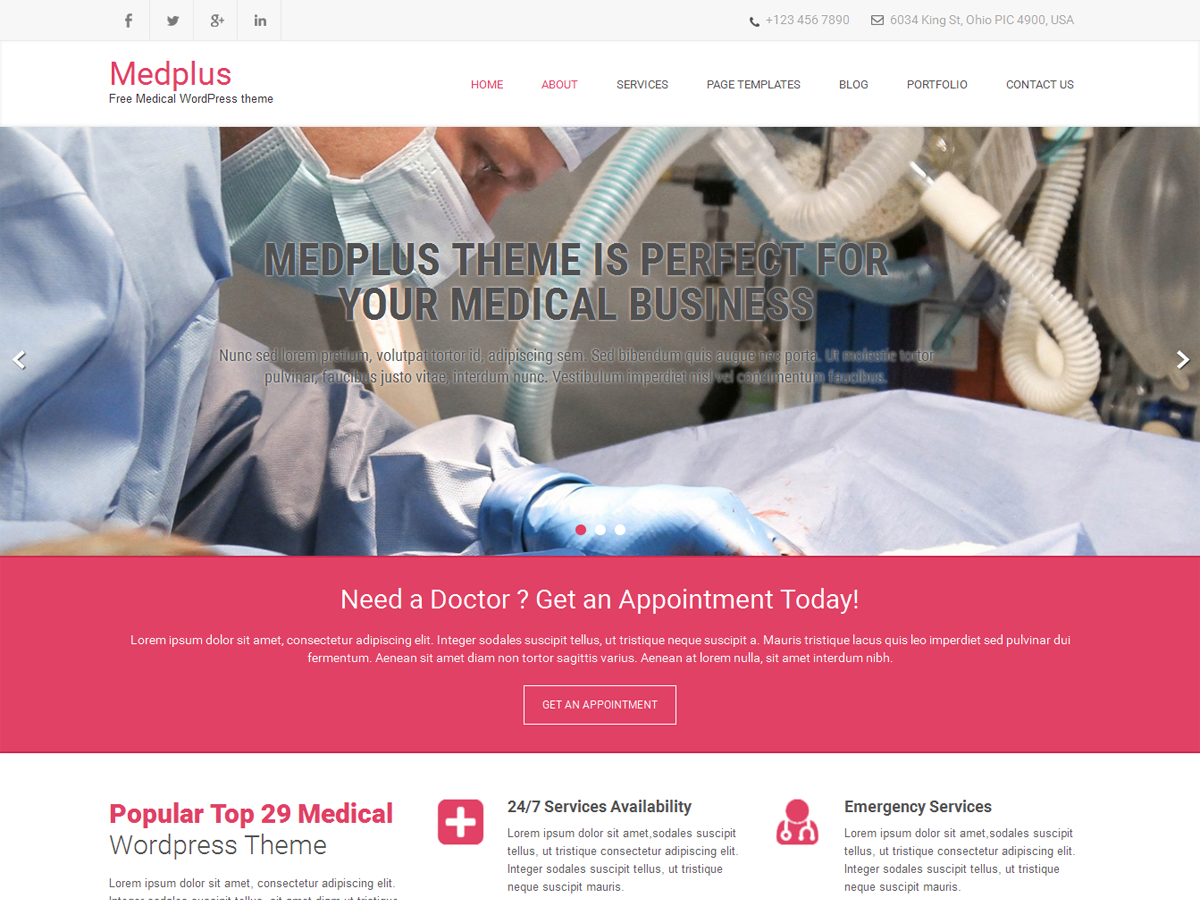 Medplus Preview Wordpress Theme - Rating, Reviews, Preview, Demo & Download