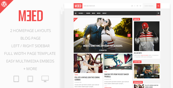 Meed Preview Wordpress Theme - Rating, Reviews, Preview, Demo & Download