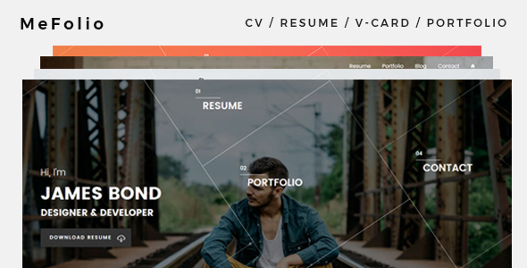 Mefolio Resume Preview Wordpress Theme - Rating, Reviews, Preview, Demo & Download