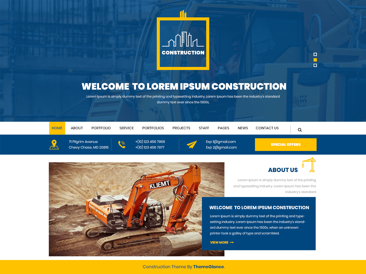 Mega Construction Preview Wordpress Theme - Rating, Reviews, Preview, Demo & Download