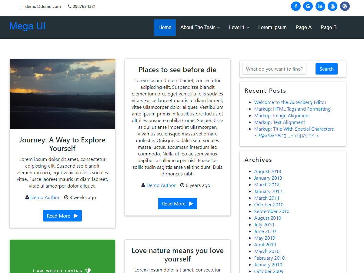 Mega UI Preview Wordpress Theme - Rating, Reviews, Preview, Demo & Download