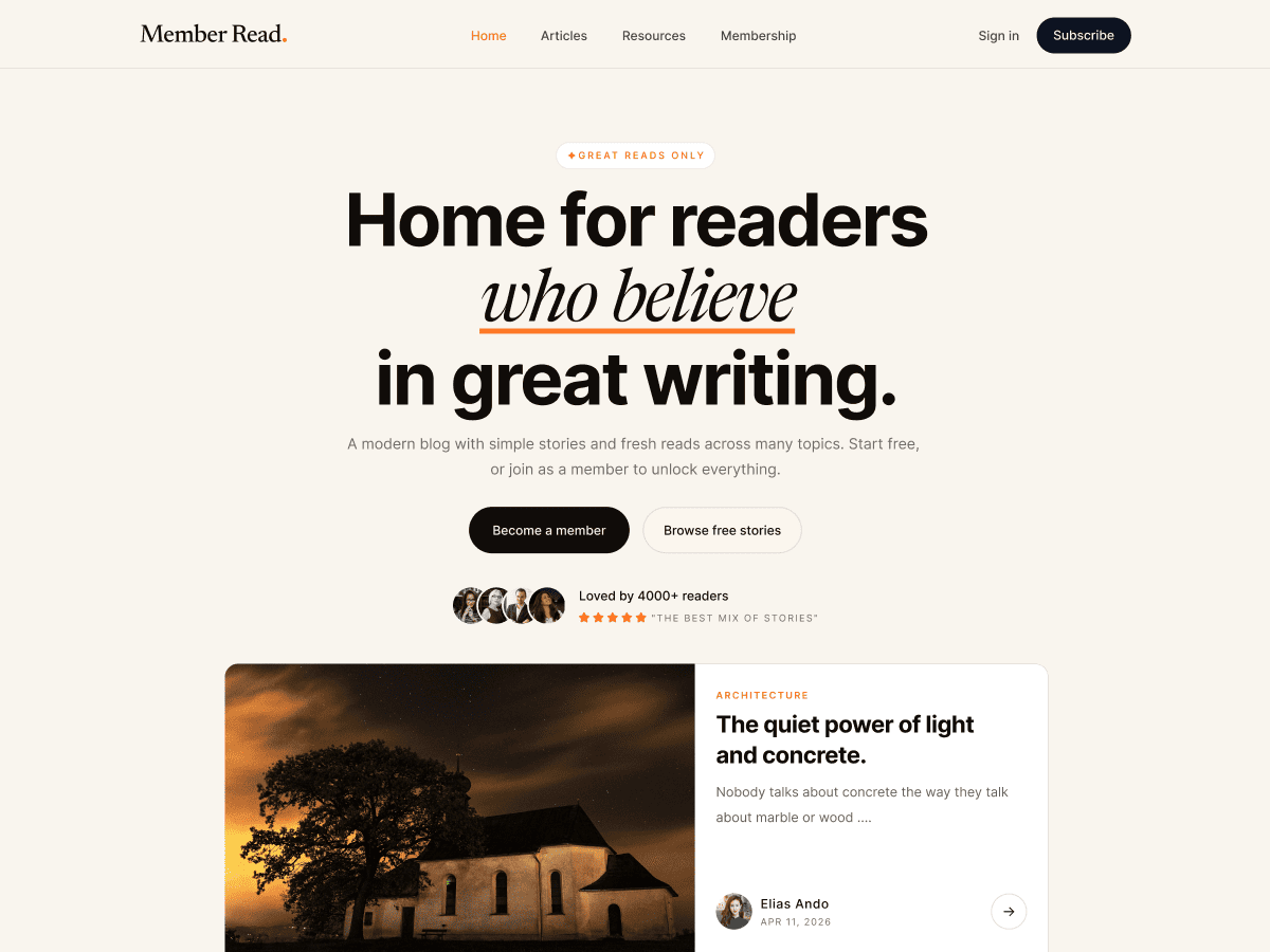Member Read Preview Wordpress Theme - Rating, Reviews, Preview, Demo & Download