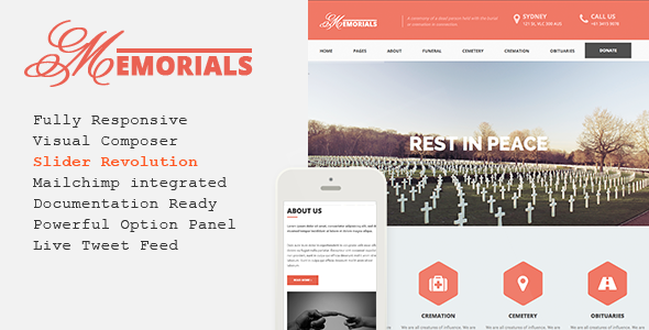 Memorials Preview Wordpress Theme - Rating, Reviews, Preview, Demo & Download